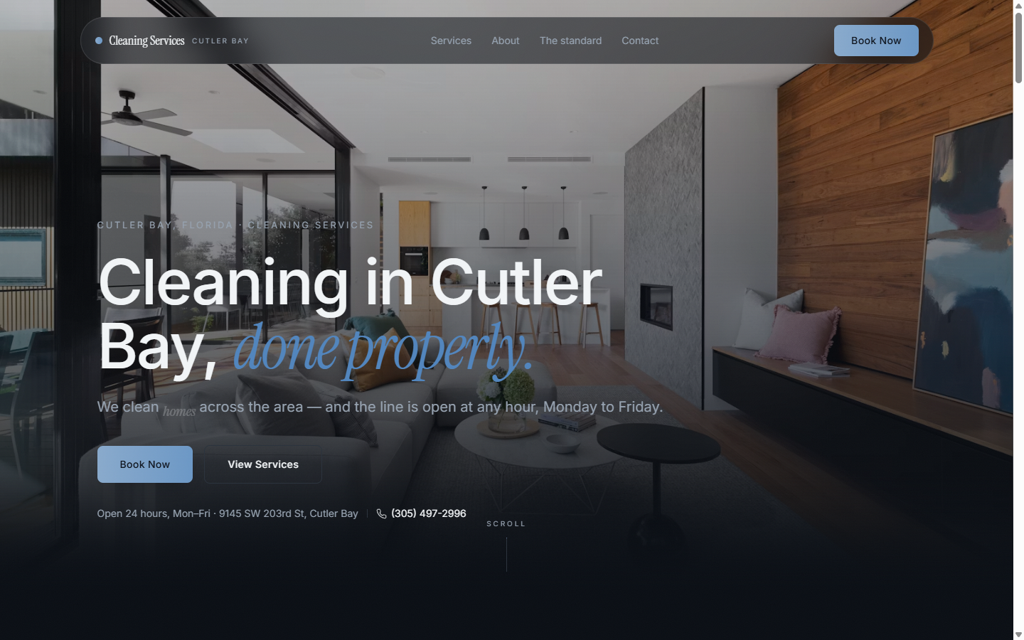 אתר Cutler Bay Cleaning — חברת ניקיון בפלורידה, דף הבית